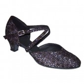 LILLY BLACK SPARKLE CLOSED TOE 1.5 LOW HEEL