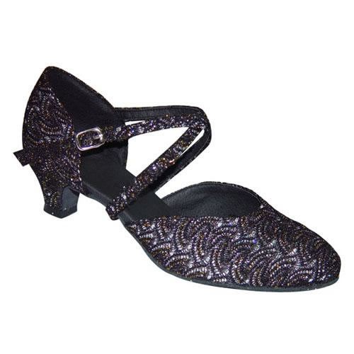 LILLY BLACK SPARKLE CLOSED TOE 1.5 LOW 