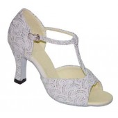 LILLY WHITE SPARKLE OPEN - 2.5 INCH HEEL