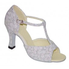 LILLY WHITE SPARKLE OPEN - 2.5 INCH HEEL