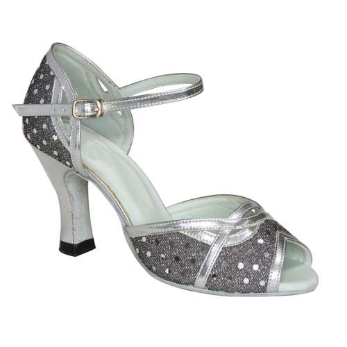 2.5 inch silver heels